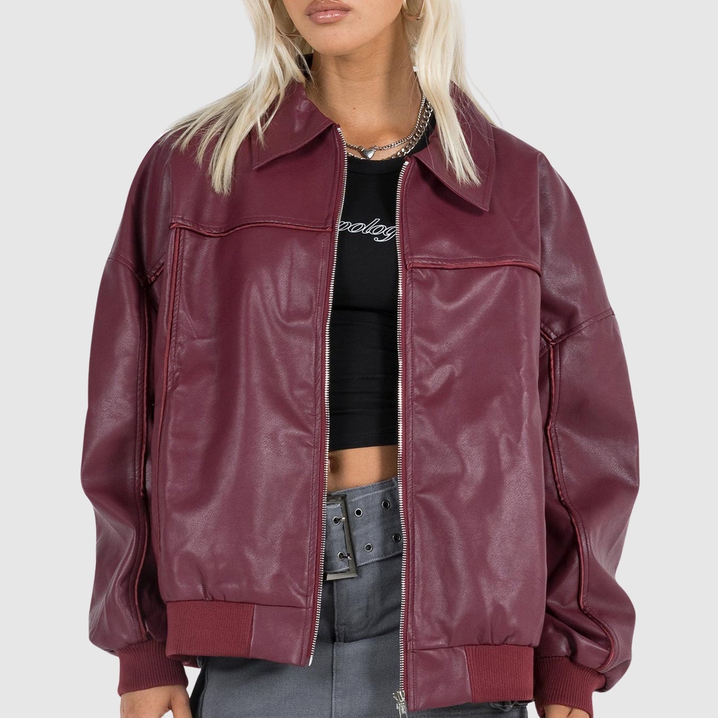 Veste Punk Princess Valentina Rossi Avec Fermeture Éclair Col Classique Et Style Rebelle Années 70