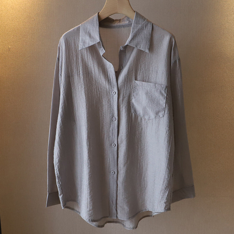 Chemise Rocroi Ultra Légère Semi Transparente Couleurs Pastel Texture Verticale Valentina Rossi Chic
