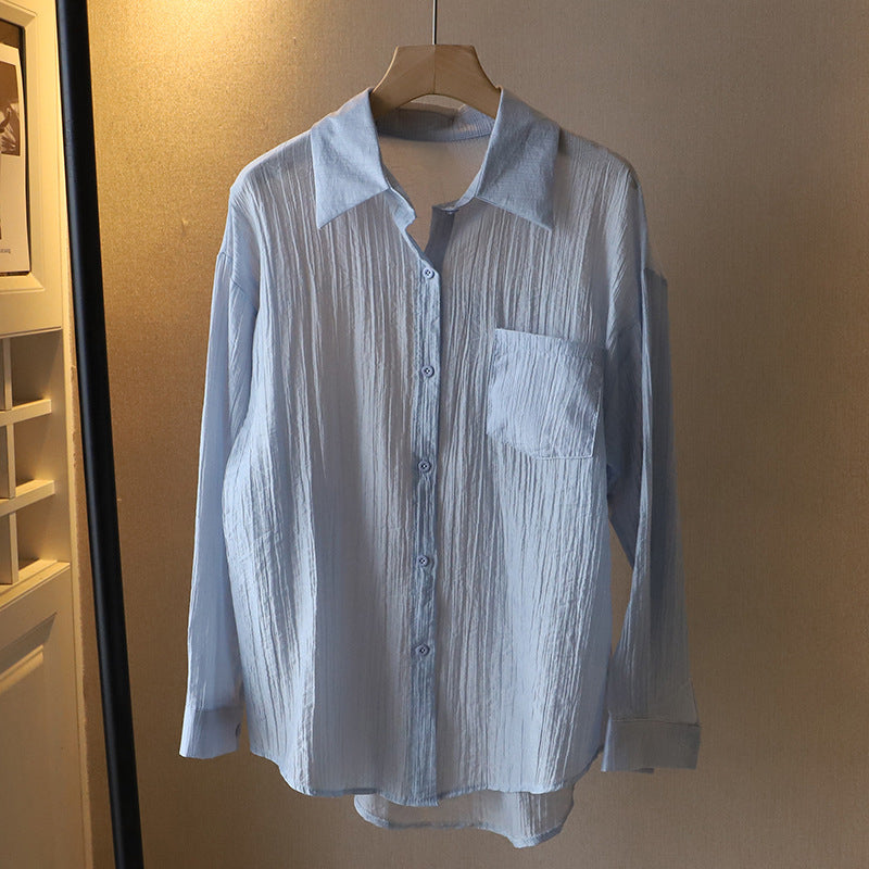 Chemise Rocroi Ultra Légère Semi Transparente Couleurs Pastel Texture Verticale Valentina Rossi Chic