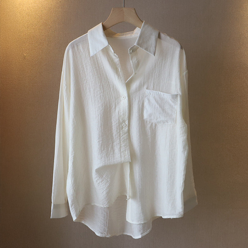 Chemise Rocroi Ultra Légère Semi Transparente Couleurs Pastel Texture Verticale Valentina Rossi Chic