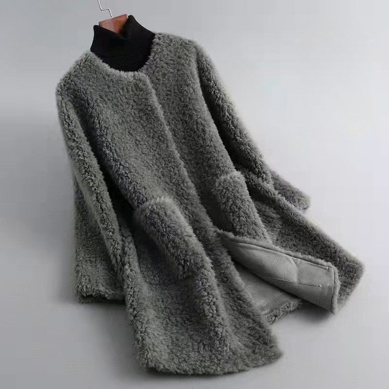 Manteau Valentina Rossi Velours Doux Et Shearling Satiné Luxe Extrême Pour Hiver