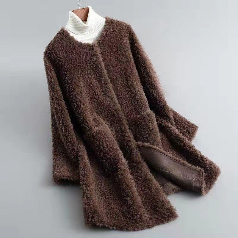 Manteau Valentina Rossi Velours Doux Et Shearling Satiné Luxe Extrême Pour Hiver