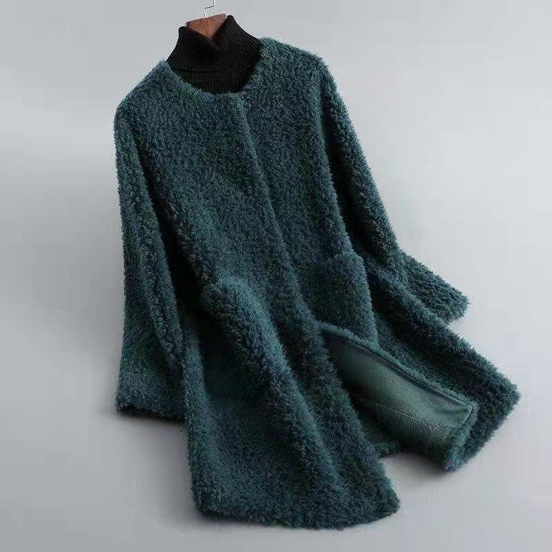 Manteau Valentina Rossi Velours Doux Et Shearling Satiné Luxe Extrême Pour Hiver