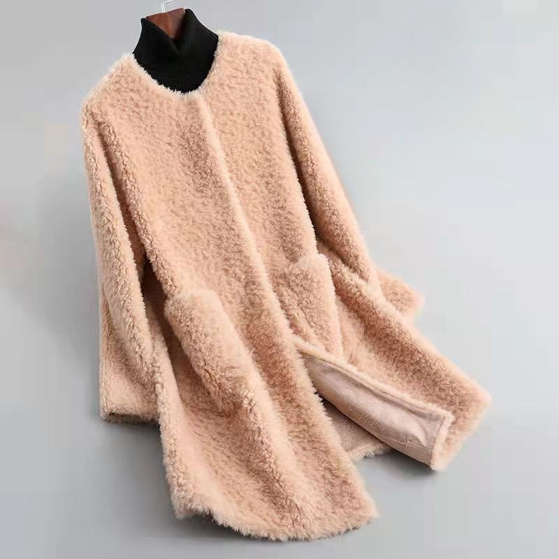Manteau Valentina Rossi Velours Doux Et Shearling Satiné Luxe Extrême Pour Hiver