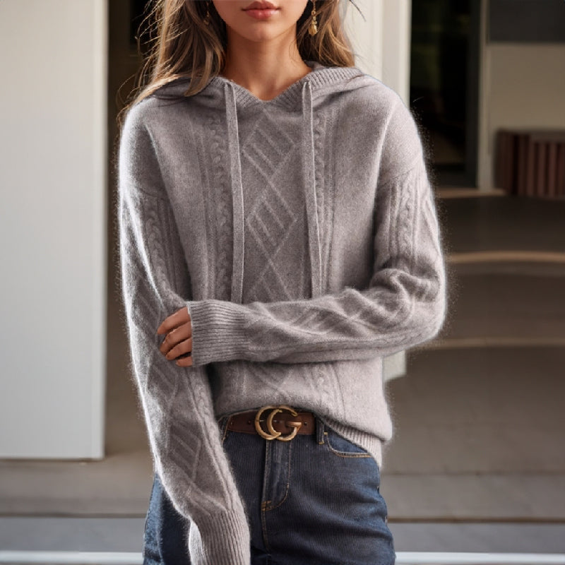 Valentina Rossi Douillet Pull À Capuche En Maille Premium Confortable Luxueux Et Décontracté
