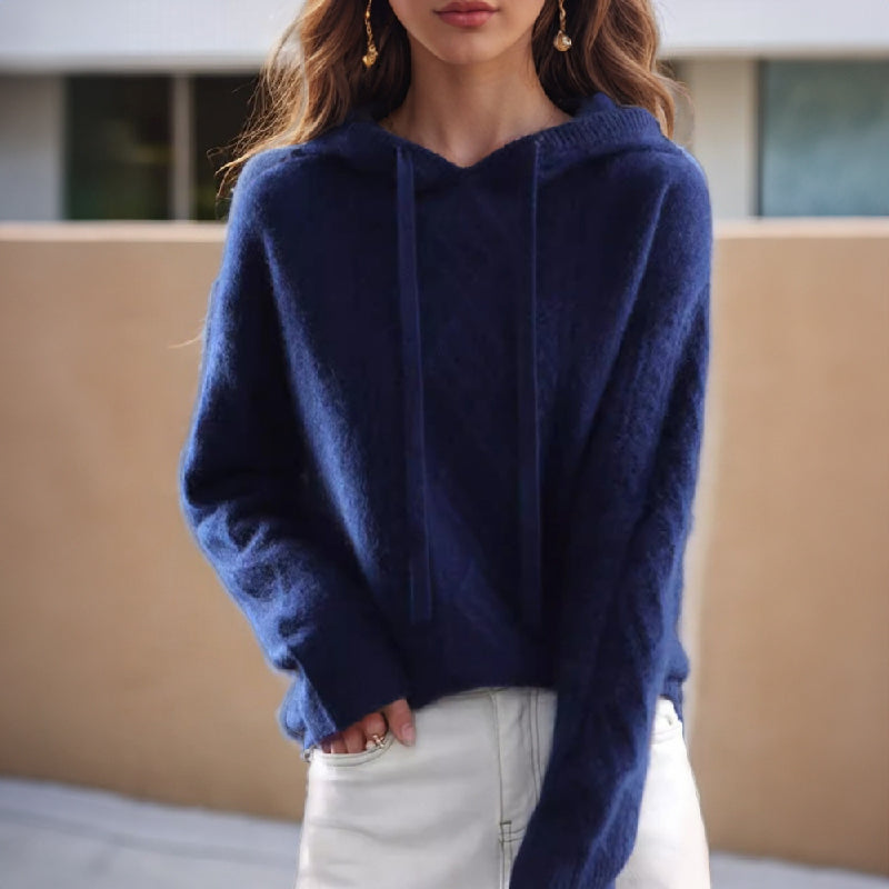 Valentina Rossi Douillet Pull À Capuche En Maille Premium Confortable Luxueux Et Décontracté
