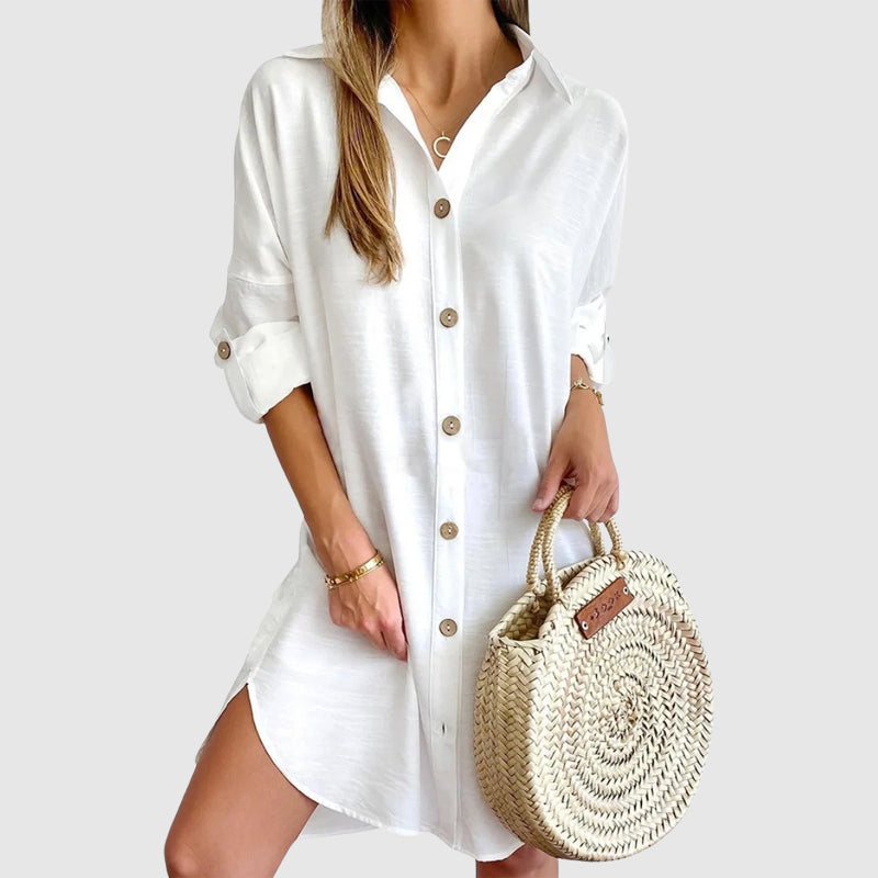 Robe Chemise Mini Valentina Rossi Amawinc Légère Décontractée Pour Tous Les Jours