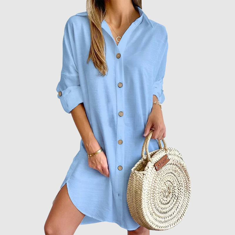 Robe Chemise Mini Valentina Rossi Amawinc Légère Décontractée Pour Tous Les Jours