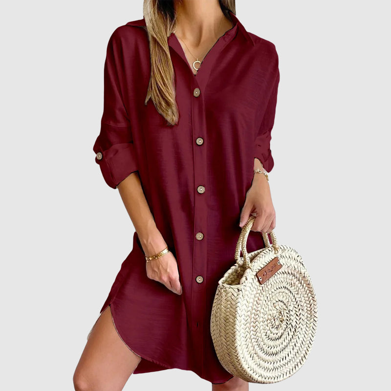 Robe Chemise Mini Valentina Rossi Amawinc Légère Décontractée Pour Tous Les Jours