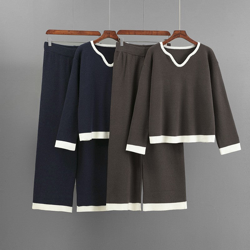 Valentina Rossi Ensemble Tricot Luxe Coupe Décontractée Avec Détails Crème Minimaliste