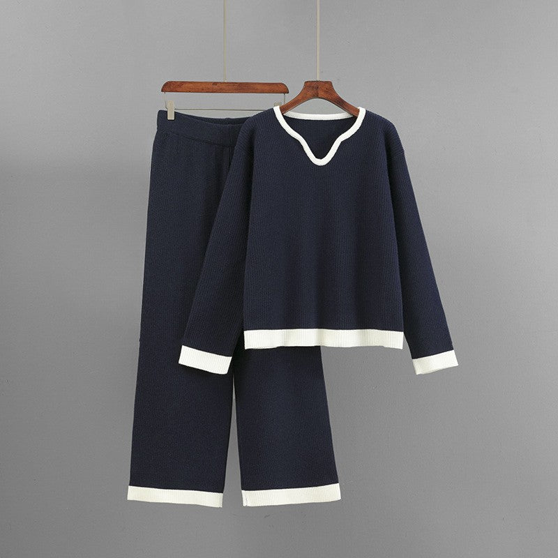Valentina Rossi Ensemble Tricot Luxe Coupe Décontractée Avec Détails Crème Minimaliste