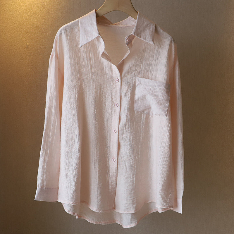Chemise Rocroi Ultra Légère Semi Transparente Couleurs Pastel Texture Verticale Valentina Rossi Chic