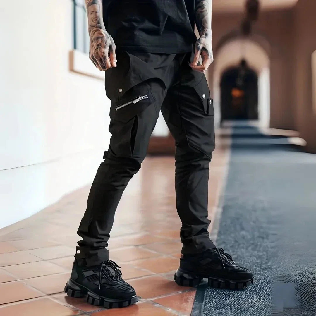 Waylynn Van Pantalon Cargo Skinny Zip Pour Homme Avec Poches Multiples Et Coupe Tapered
