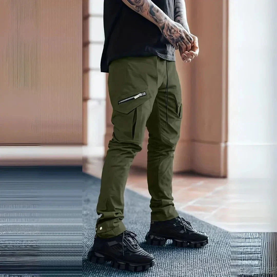 Waylynn Van Pantalon Cargo Skinny Zip Pour Homme Avec Poches Multiples Et Coupe Tapered