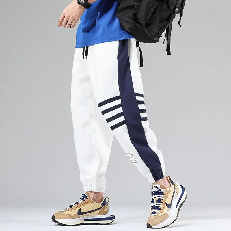 Pantalon De Jogging Varsity Premium Avec Bloc Couleur Contrasté Et Bord Côtelé Élastique Pour Un Confort Quotidien