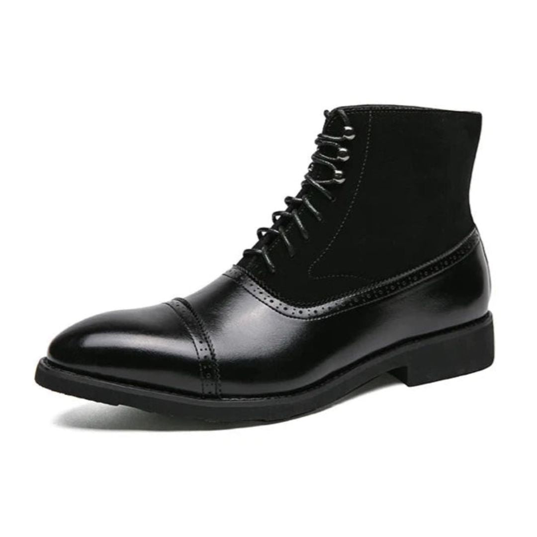 Bottes Pour Homme Vaughn Hartfield Cap Toe En Cuir Et Suède Avec Semelle Hybride Durable Amawinc