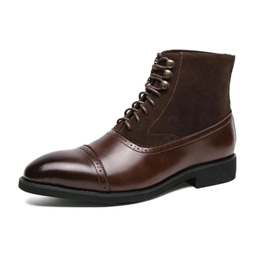 Bottes Pour Homme Vaughn Hartfield Cap Toe En Cuir Et Suède Avec Semelle Hybride Durable Amawinc