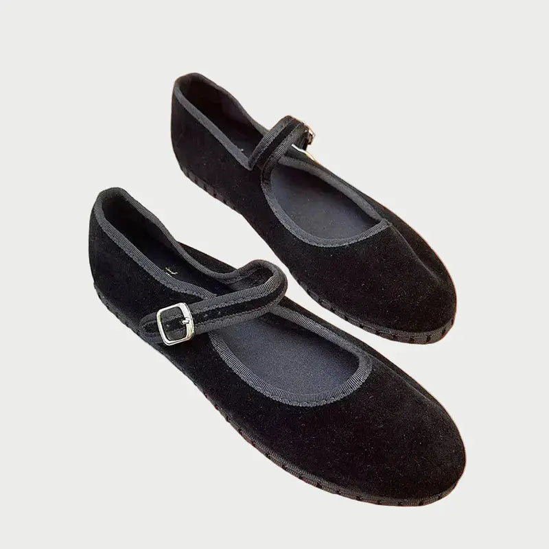 Amawinc Ballerines Velours pour Femmes Élégantes et Confortables Modèle Mary Jane Chic Quotidien