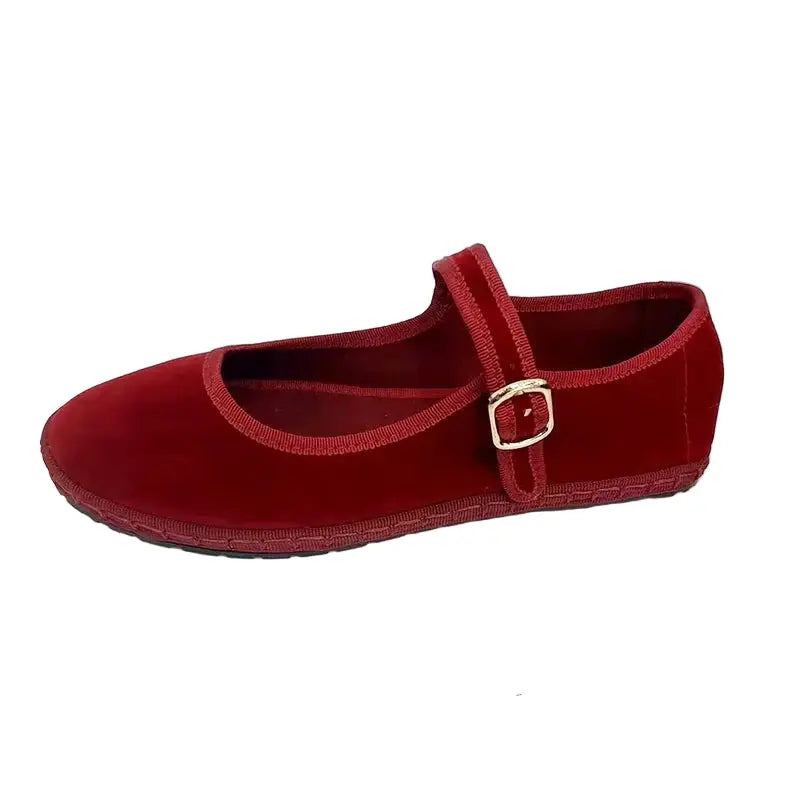 Amawinc Ballerines Velours pour Femmes Élégantes et Confortables Modèle Mary Jane Chic Quotidien