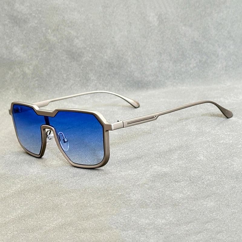 Lunettes De Soleil Métalliques Vento Blu Or Argent Quatre Coloris Avec Deux Offerts Style Punk Rétro