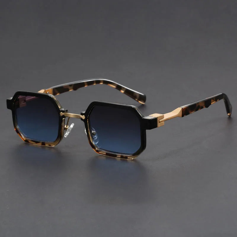 Lunettes de Soleil Vexon Edgecut Cadre Octogonal Géométrique Acétate Mat Noir UV400 Attitude Audacieuse