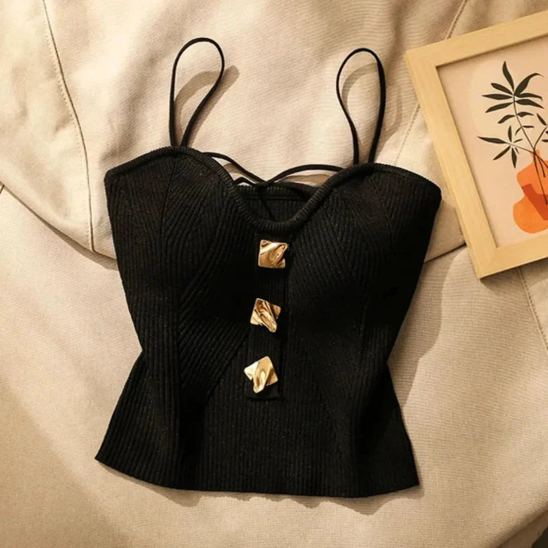 Top Corset Sculpté En Maille Côtelée Victoria Pour Soirées Parties Et Défilés Chic