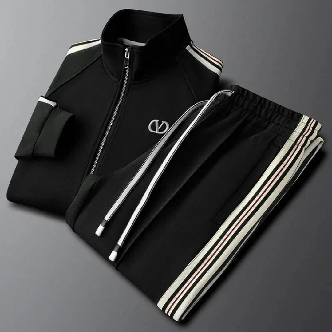 Vidal Survêtement À Zip Complet Avec Bandes Contrastées Et Tissu Premium Pour Un Style Streetwear Moderne