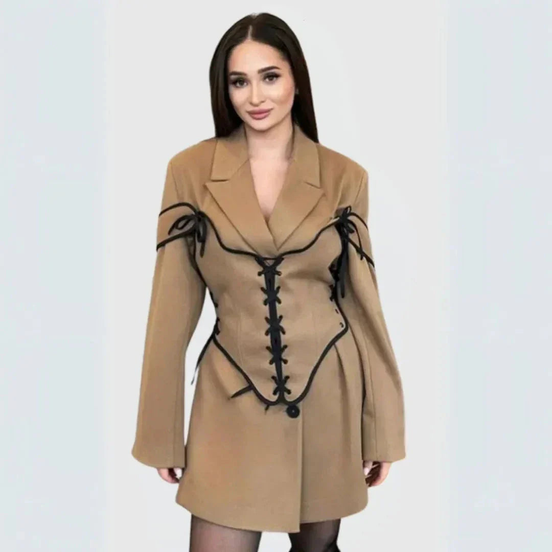Robe Blazer Corset Vienna Avec Lacets Avant Par Waylynn Pour Femme Moderne Et Polyvalente