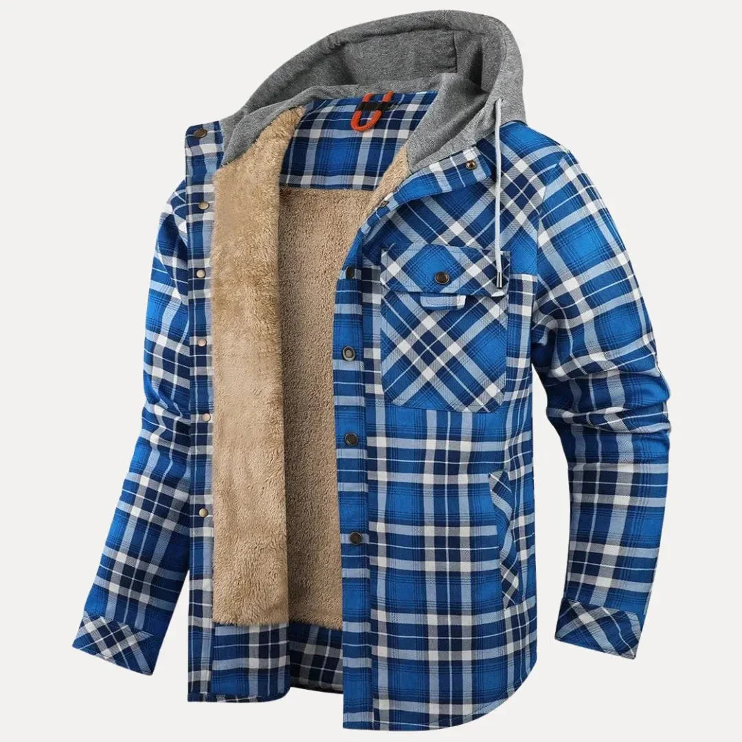 Veste Matelassée Vincent Avec Doublure Sherpa Chaude Capuche Ajustable Poches Frontales Carreaux