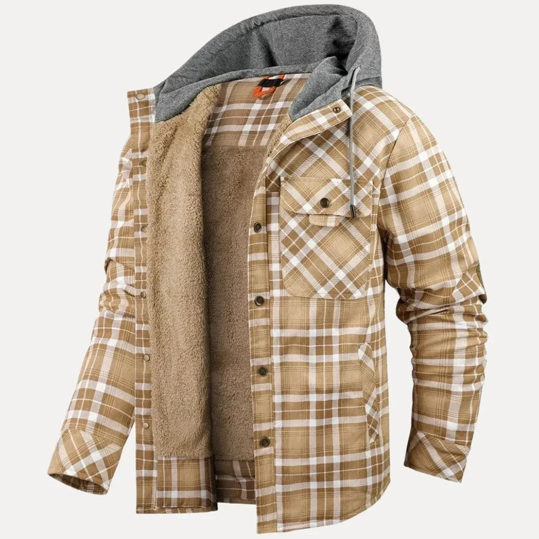 Veste Matelassée Vincent Avec Doublure Sherpa Chaude Capuche Ajustable Poches Frontales Carreaux