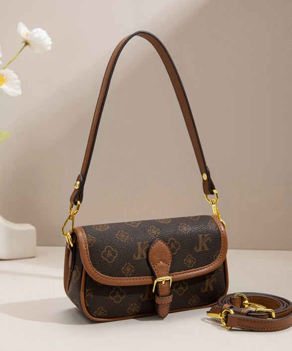 Micro sac vintage en similicuir jacquard marron - Amawinc