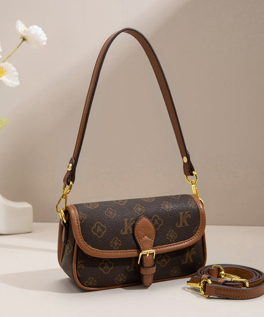 Micro sac vintage en similicuir jacquard marron - Amawinc