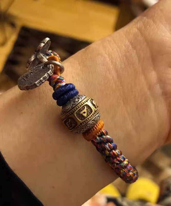 Bracelet à breloques vintage en fil de coton tissé de perles - Amawinc