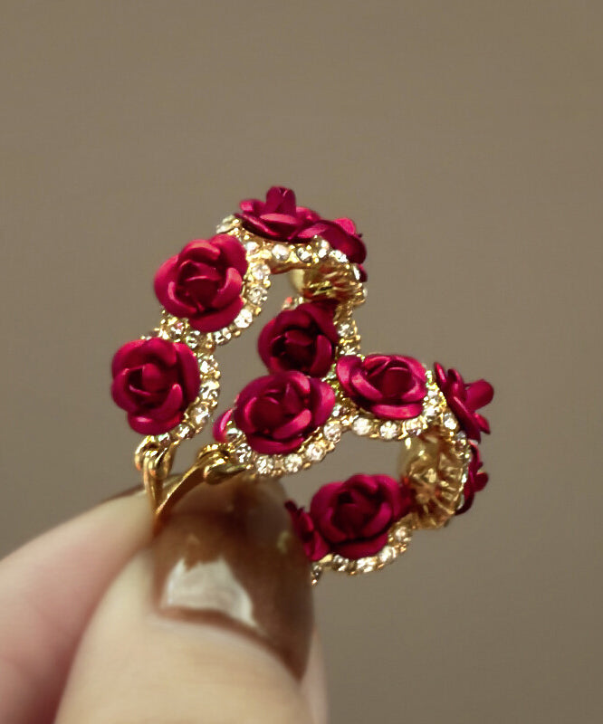 Boucles d'oreilles créoles vintage en argent sterling doré et zircon rose - Amawinc