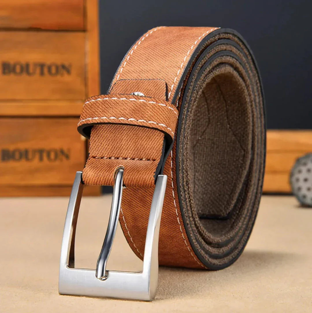 Ceinture En Cuir Crazy Horse Vintage Inspirée Avec Boucle Métal Et Finition Texturée Durable