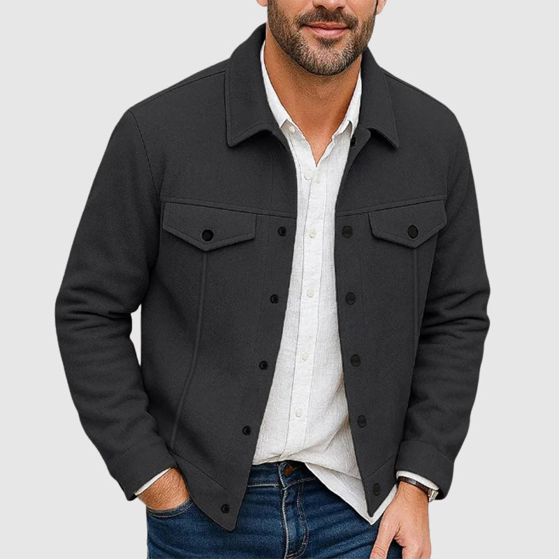 Veste Vintage Effet Suède Synthétique Boutonnage Col Revers Poches Fonctionnelles Polyvalentes
