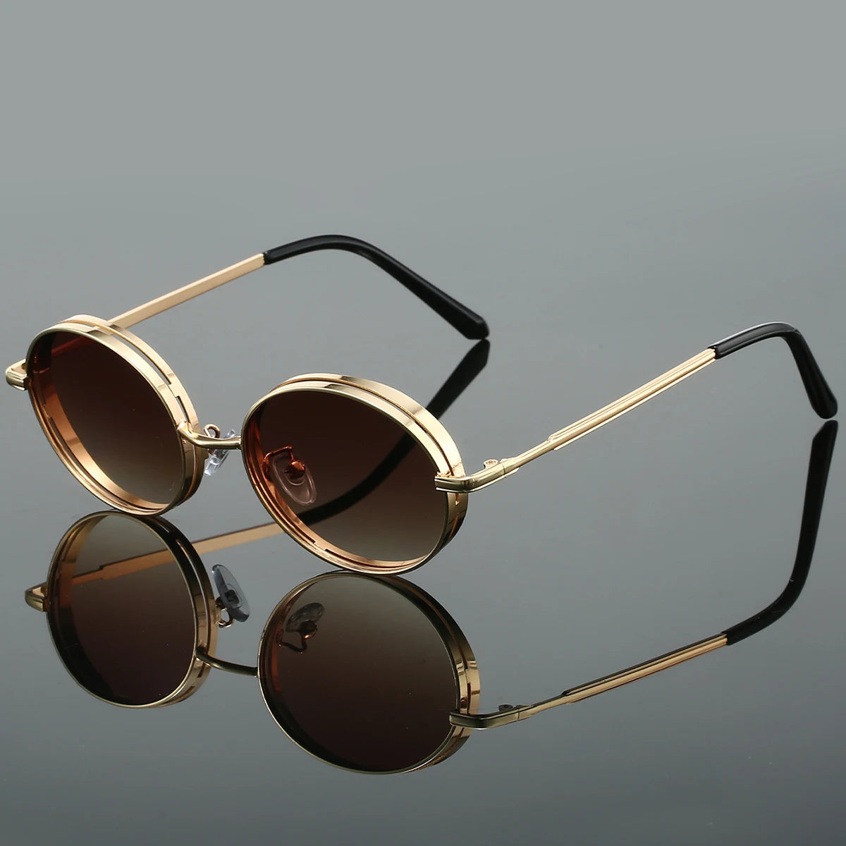 Virello Lunettes Solaires Rondes Vintage Modernes Métal Léger Confort Et Ajustement Sûr
