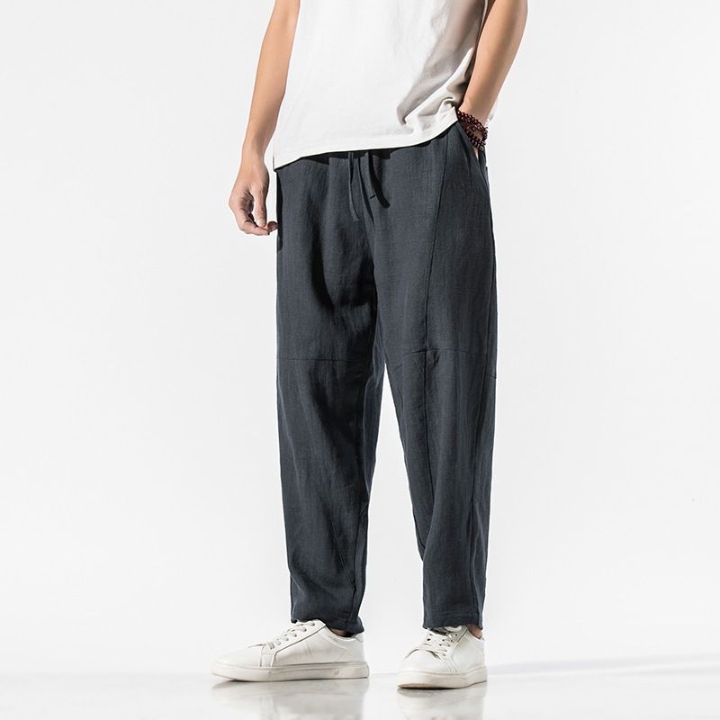 Pantalon Volare à Panneaux en Lin Léger, Coupe Décontractée et Ajustable pour Élégance Quotidienne
