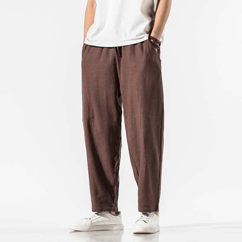 Pantalon Volare à Panneaux en Lin Léger, Coupe Décontractée et Ajustable pour Élégance Quotidienne