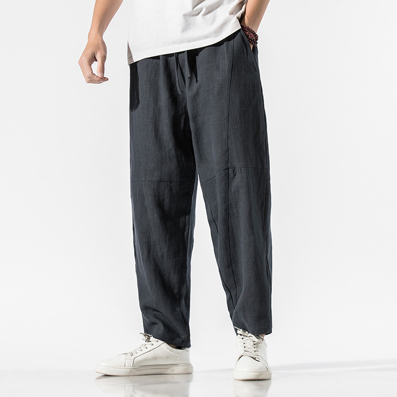 Pantalon Volare à Panneaux en Lin Léger, Coupe Décontractée et Ajustable pour Élégance Quotidienne