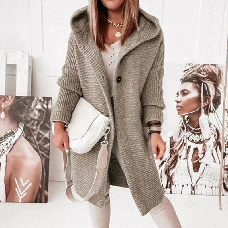 Audrey Cardigan À Capuche En Maille Pour Femmes Confort Chaleur Et Style Polyvalent Pour Saisons