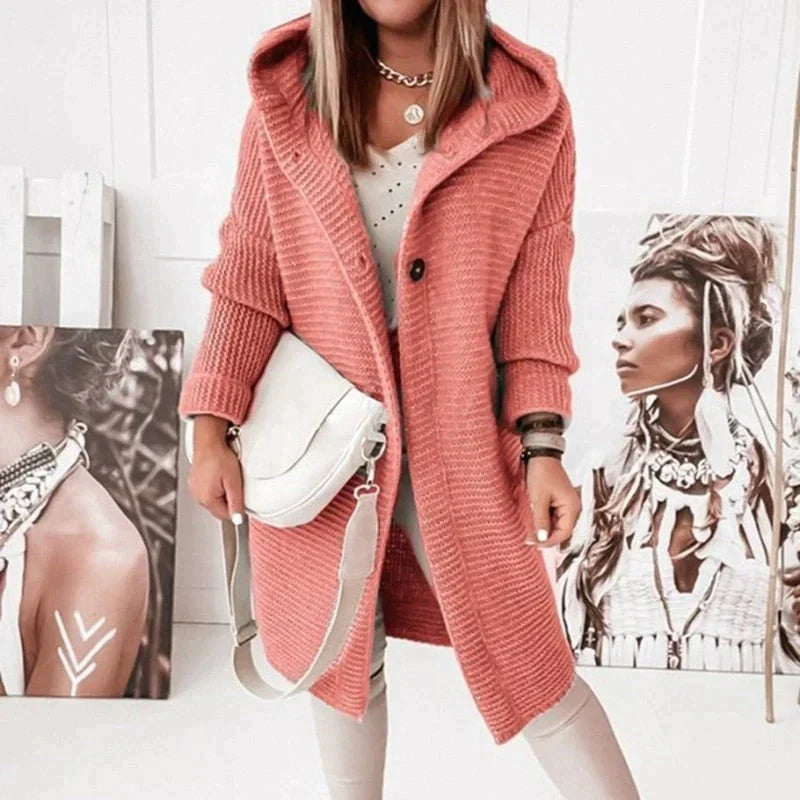 Audrey Cardigan À Capuche En Maille Pour Femmes Confort Chaleur Et Style Polyvalent Pour Saisons
