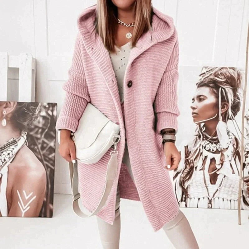 Audrey Cardigan À Capuche En Maille Pour Femmes Confort Chaleur Et Style Polyvalent Pour Saisons