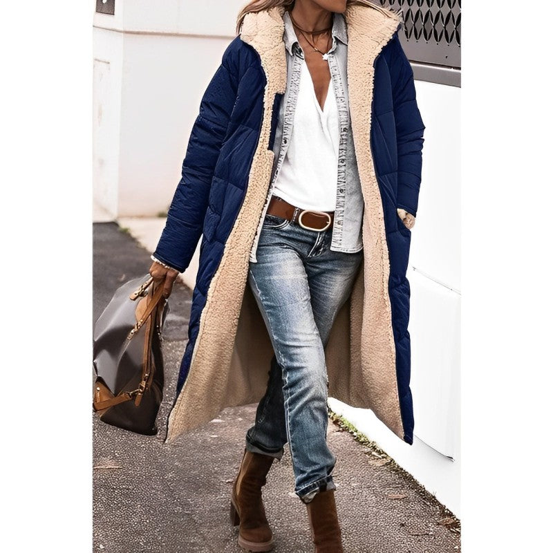 Manteau Long Rembourré Pour Femme Avec Doublure Douce Coupe Oversize Design Matelassé