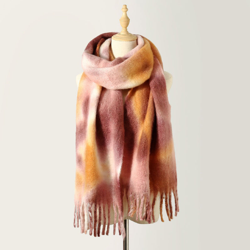 Châle Tie Dye Aquarelle Long Et Drapé Pour Élégance Sans Effort Avec Couleurs Vibrantes