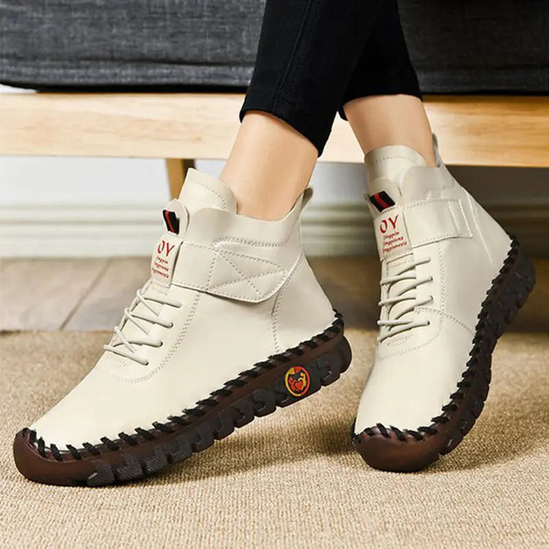 Bottes Imperméables À Lacets Pour Femmes Chaudes Et Élégantes Confortables Avec Doublure PU Pour L Hiver