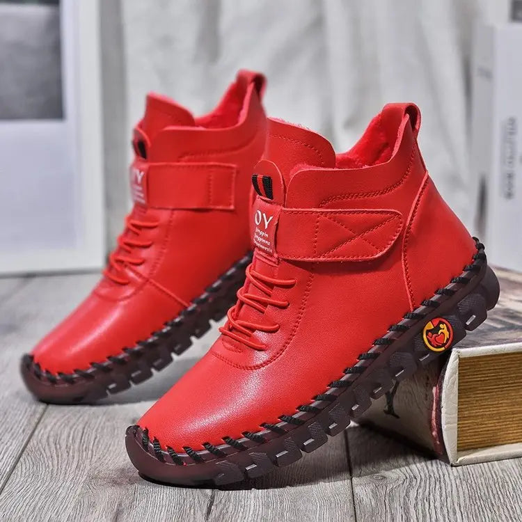 Bottes Imperméables À Lacets Pour Femmes Chaudes Et Élégantes Confortables Avec Doublure PU Pour L Hiver