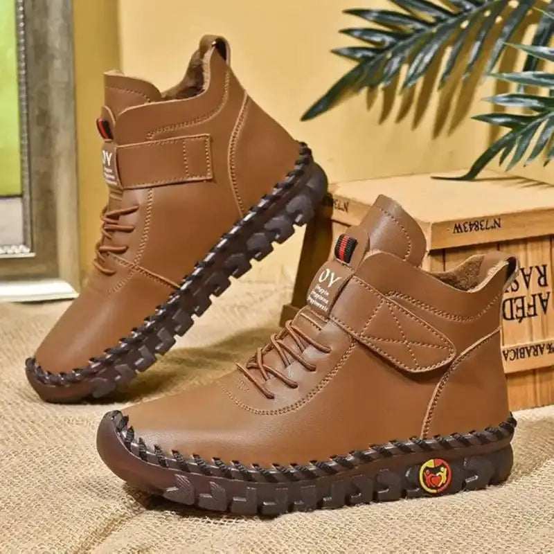 Bottes Imperméables À Lacets Pour Femmes Chaudes Et Élégantes Confortables Avec Doublure PU Pour L Hiver