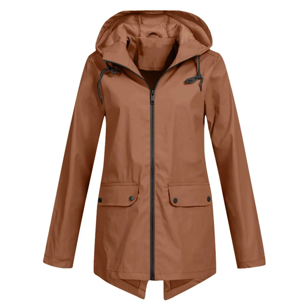 Imperméable Long Pour Femme Étanche Élégant Confortable Et Fonctionnel Pour Tous Les Jours Pluvieux