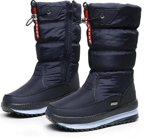 Bottes Mi Mollet Imperméables Pour Femme Avec Doublure Velours Chaude Et Antidérapantes Idéales Pour LHiver
